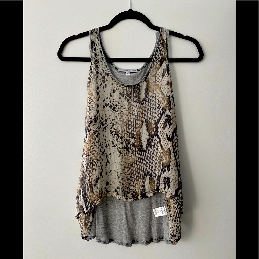 WILLIAM RAST SNAKESKIN TWO TONE TANK BLOUSE